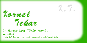 kornel tekar business card